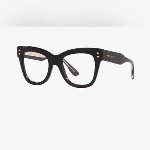 Gucci Black and Gold oversized Frame Glasses